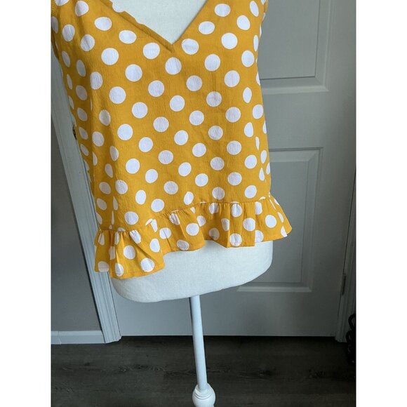 Volcom Womens Read The Room Spaghetti Strap Cami Top polka dot Small - Picture 2 of 11